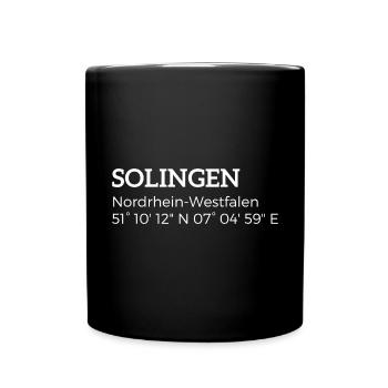 Solingen Nordrhein-Westfalen Koordinaten - Tasse einfarbig - Schwarz - Vorne