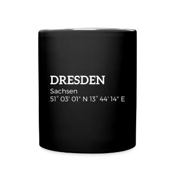 Dresden Saxony coordinates - Full Colour Mug - black - Front
