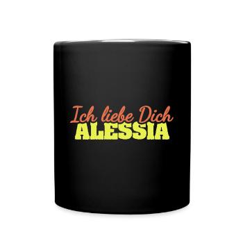 Liebe Alessia - Tasse einfarbig - Schwarz - Vorne