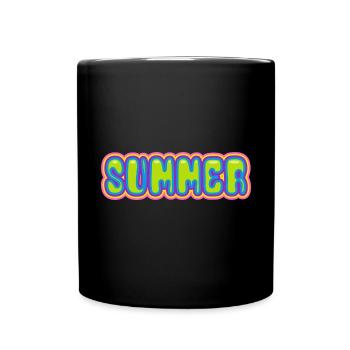 Été - soleil - vacances - bonne humeur - Mug uni - noir - Devant