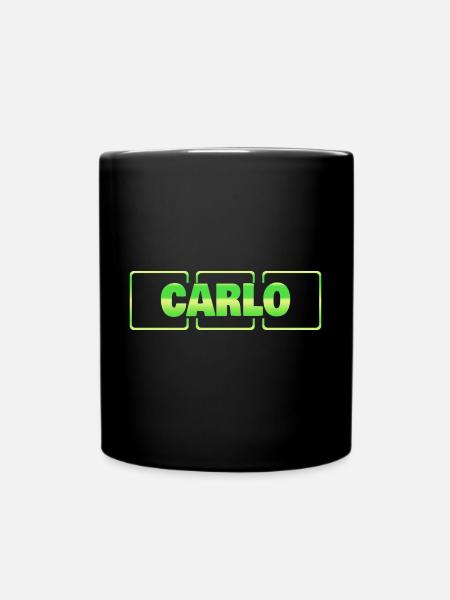Geschenk für Carlo - Tasse einfarbig - Schwarz