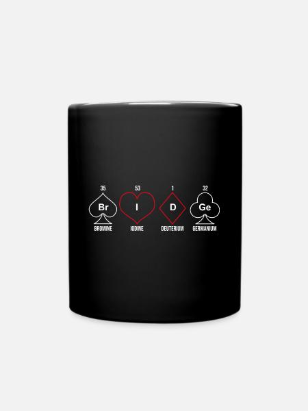 Bridge Kartenspiel Geschenk - Tasse einfarbig - Schwarz