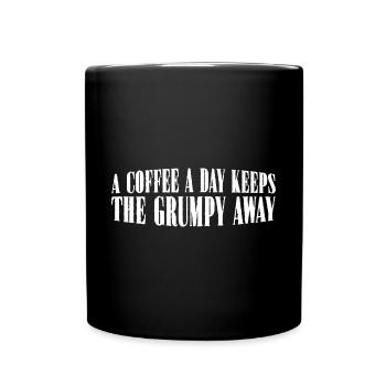 A Coffee A Day Keeps The Grumpy Away 4 - Full Colour Mug - black - Front