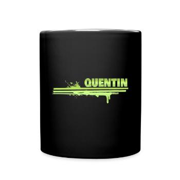 Quentin als Farbklecks - Tasse einfarbig - Schwarz - Vorne