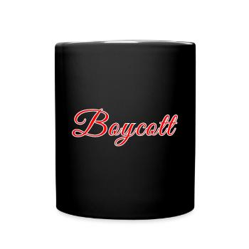 Roter stilisierter Boykott - Tasse einfarbig - Schwarz - Vorne