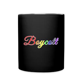 Stilisierter Regenbogen-Boykott - Tasse einfarbig - Schwarz - Vorne