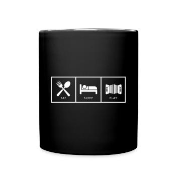 Akkordeon Akkordeonspieler Geschenk - Tasse einfarbig - Schwarz - Vorne