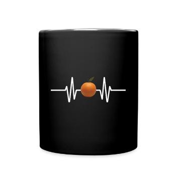 Lustiges Orangenfrucht Geschenk - Tasse einfarbig - Schwarz - Vorne
