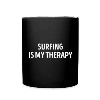 Le surf est ma thérapie drôle - Mug uni - noir - Devant