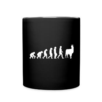 Alpaca Evolution of Humans Animals - Full Colour Mug - black - Front