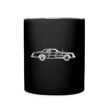 Langes Auto mit Antenne - Tasse einfarbig - Schwarz - Vorne