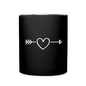 heart arrow - Full Colour Mug - black - Front