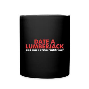 Homme drôle de tronçonneuse à bois de bûcheron - Mug uni - noir - Devant
