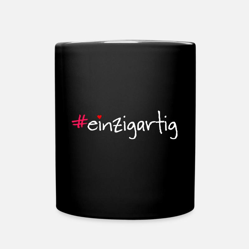 #einzigartig - Tasse einfarbig - Schwarz