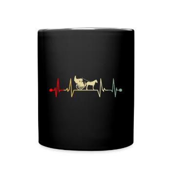 Pferdekutsche Pferde Kutscher Kutschenfahrer Herzs - Tasse einfarbig - Schwarz - Vorne