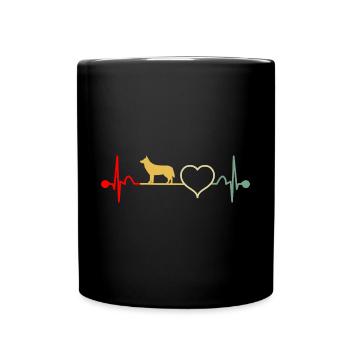 Harzer Fuchs Hütehund Hunderasse Hezschlag - Tasse einfarbig - Schwarz - Vorne