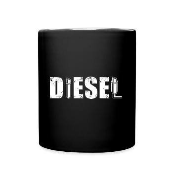 Abgasrohrdesign für Dieselfahrer - Tasse einfarbig - Schwarz - Vorne