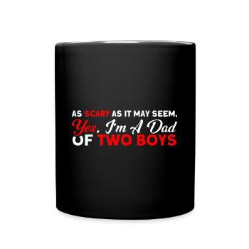 Vintage Vater Papa Zwei Jungen - Tasse einfarbig - Schwarz - Vorne