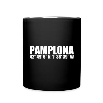 Pamplona Koordinaten - Tasse einfarbig - Schwarz - Vorne