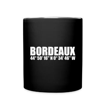Coordonnées de Bordeaux - Mug uni - noir - Devant