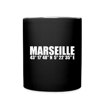 Coordonnées de Marseille - Mug uni - noir - Devant