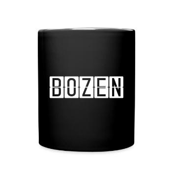 Bozen Flughafentafel - Tasse einfarbig - Schwarz - Vorne