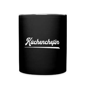 Küchenchefin Chefin in der Küche Haushalt Köchin - Tasse einfarbig - Schwarz - Vorne