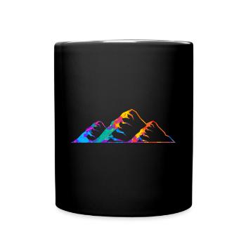 Mountains Mountain Silhouette Mountaineering Hike - Full Colour Mug - black - Front