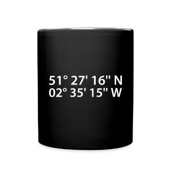 Bristol Koordinaten - Tasse einfarbig - Schwarz - Vorne