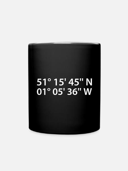 Basingstoke coordinates - Full Colour Mug - black