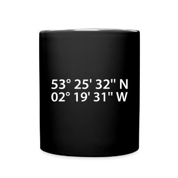 Sale Koordinaten - Tasse einfarbig - Schwarz - Vorne