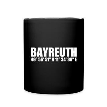Bayreuth Koordinaten - Tasse einfarbig - Schwarz - Vorne