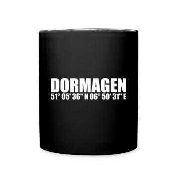 Dormagen Koordinaten - Tasse einfarbig - Schwarz - Vorne