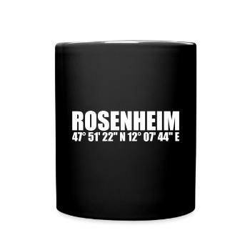 Rosenheim Koordinaten - Tasse einfarbig - Schwarz - Vorne