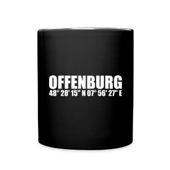 Offenburg Koordinaten - Tasse einfarbig - Schwarz - Vorne