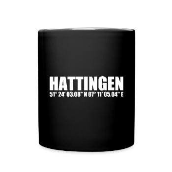 Hattingen Koordinaten - Tasse einfarbig - Schwarz - Vorne