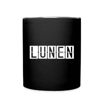 Lünen Flughafentafel - Tasse einfarbig - Schwarz - Vorne