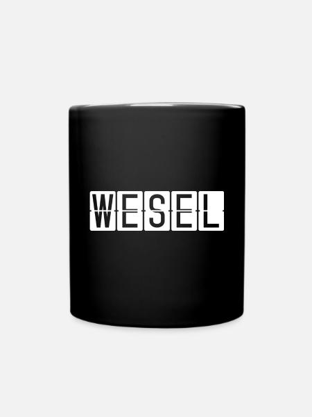Wesel Flughafentafel - Tasse einfarbig - Schwarz