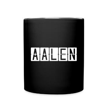 Aalen Flughafentafel - Tasse einfarbig - Schwarz - Vorne