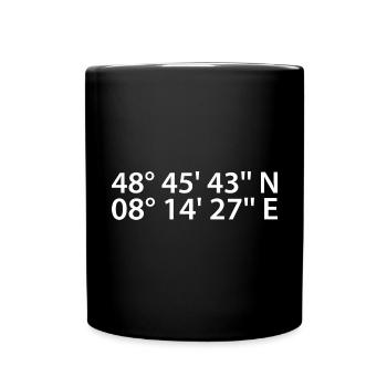 Baden-Baden Koordinaten - Tasse einfarbig - Schwarz - Vorne