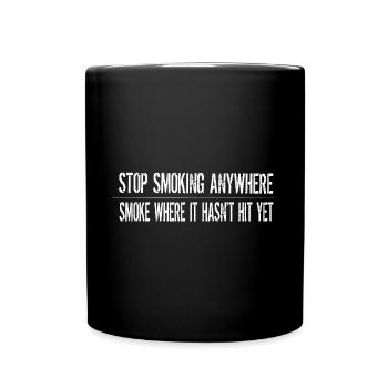 Ukranian Saying Meme Stop Smoking Anywhere - Full Colour Mug - black - Front