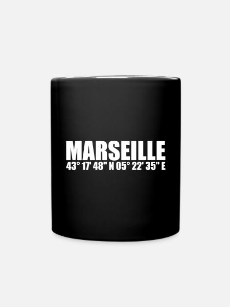 Coordonnées de Marseille - Mug uni - noir