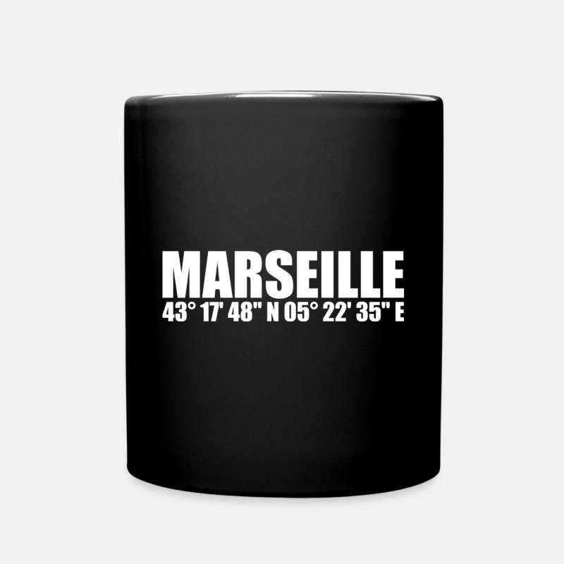 Coordonnées de Marseille - Mug uni - noir