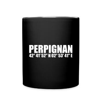 Perpignan Koordinaten - Tasse einfarbig - Schwarz - Vorne