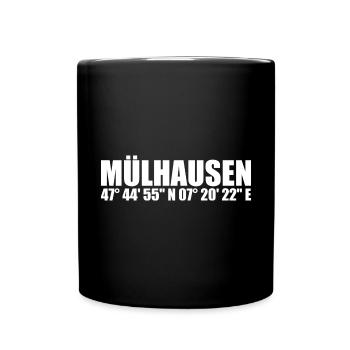 Coordonnées de Mulhouse - Mug uni - noir - Devant