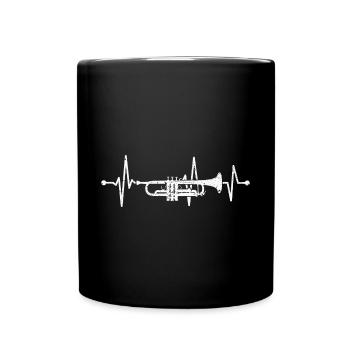 Trompette Heartbeat Musicien Trompette Cuivre Musique - Mug uni - noir - Devant