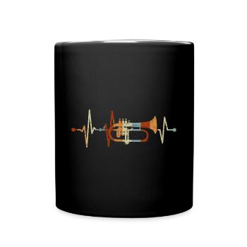 Flugelhorn Heartbeat Orchestra Musiciens Musique de cuivres - Mug uni - noir - Devant