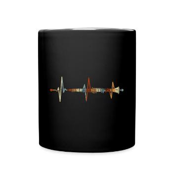 Klarinette Herzschlag Klarinettist Musikinstrument - Tasse einfarbig - Schwarz - Vorne