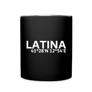 Latina Koordinaten - Tasse einfarbig - Schwarz - Vorne