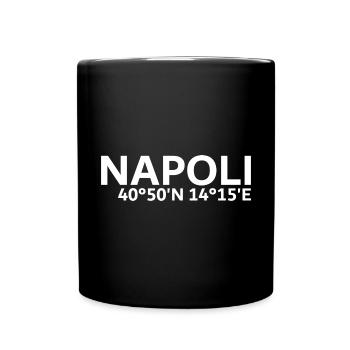 Napoli Koordinaten - Tasse einfarbig - Schwarz - Vorne
